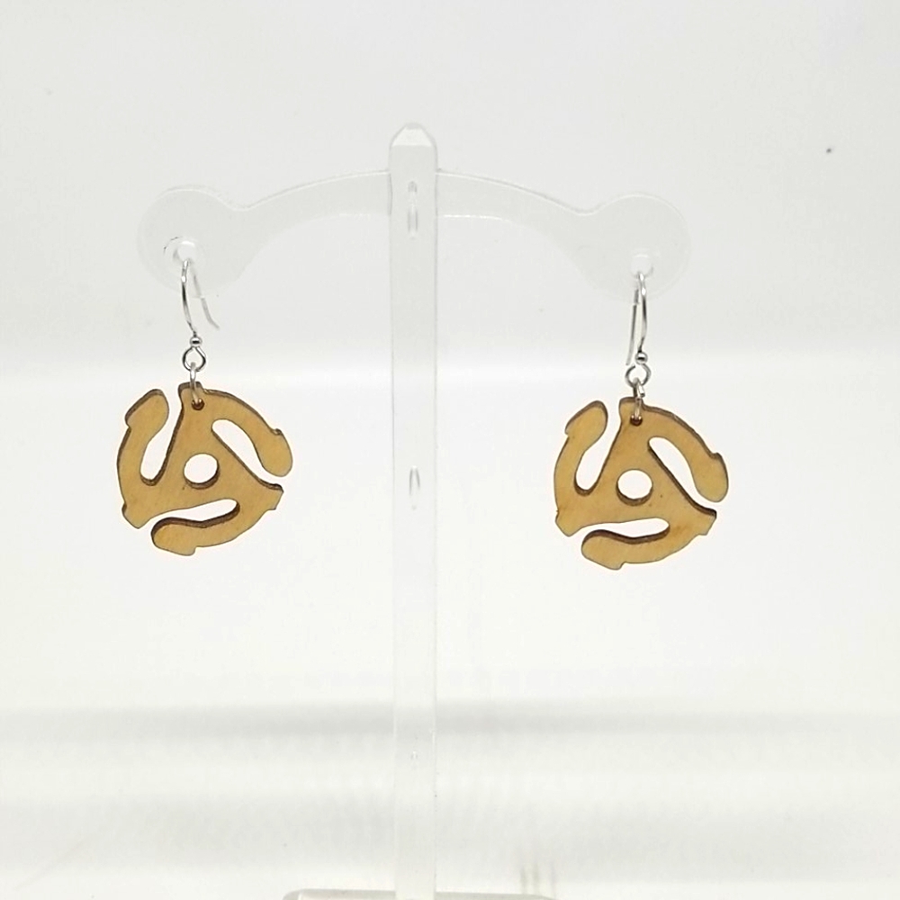 Earrings, laser cut wood earrings